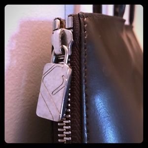 Vintage Furla Trapezoid Saffiano Leather Bag